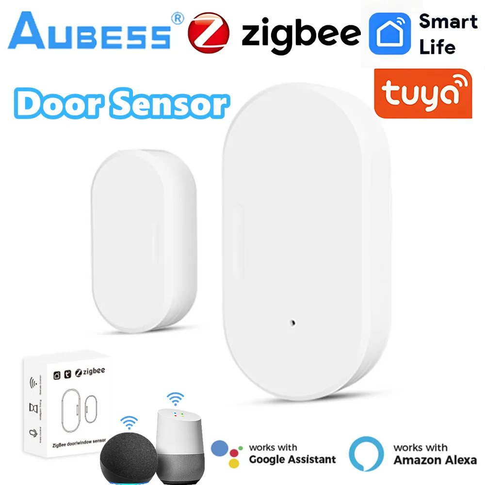 Tuya Zigbee 3.0 Smart Door Window Sensor Door Open/Closed Detector Security Protection Smart Life APP Control Via Alexa Google