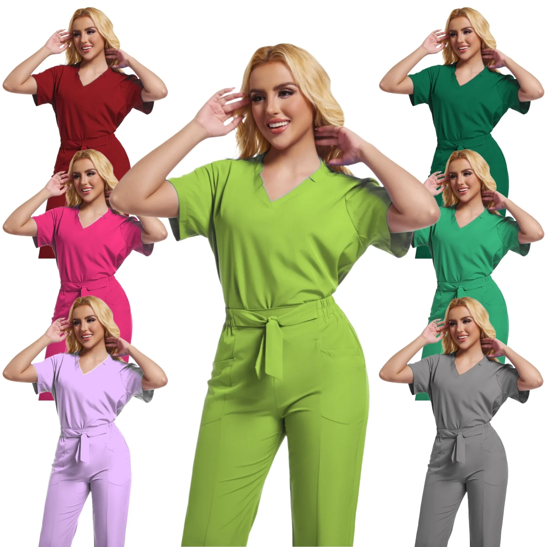 

High Quality Short Sleeve Hospital Uniform Stretch Scrubs Medical Scrubs Nursing Uniform Sets Scrub Suits for Doctors and Nurses