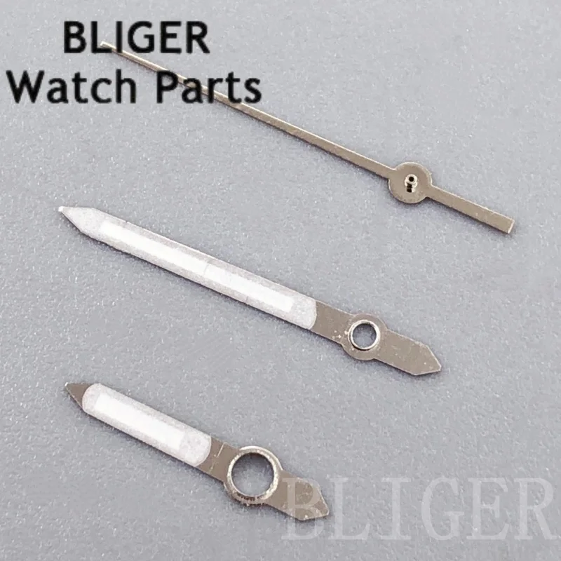 BLIGER NH35 الذهب ساعة فضية الأيدي ساعة معقمة إبرة الأخضر مضيئة صالح NH35 NH36 ETA2824 PT5000 ساعة يد تعمل بالحركة اكسسوارات