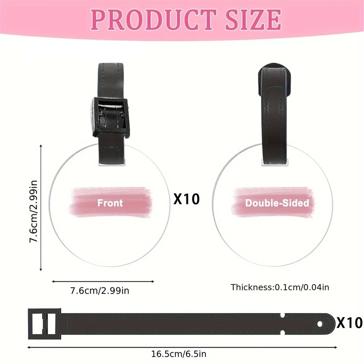 ABNJ Sublimation Luggage Tag Blanks Double Sided, Sublimation Bag Tags with Strap for DIY Craft Gifts Travel Sports Bags