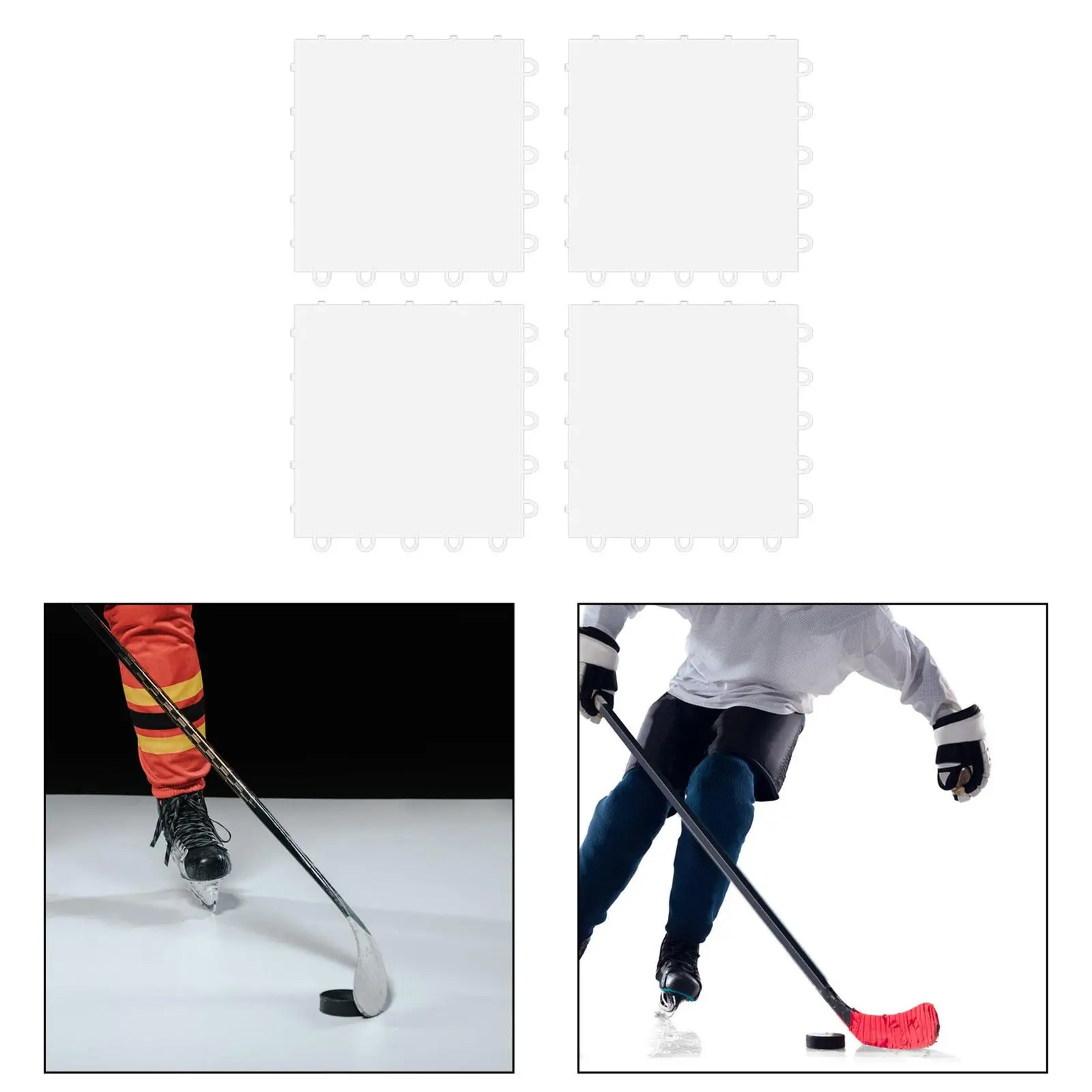 

4x Hockey Pad 25cmx25cm Smooth Surface Handling Trainer Ice Hockey Floor Mat