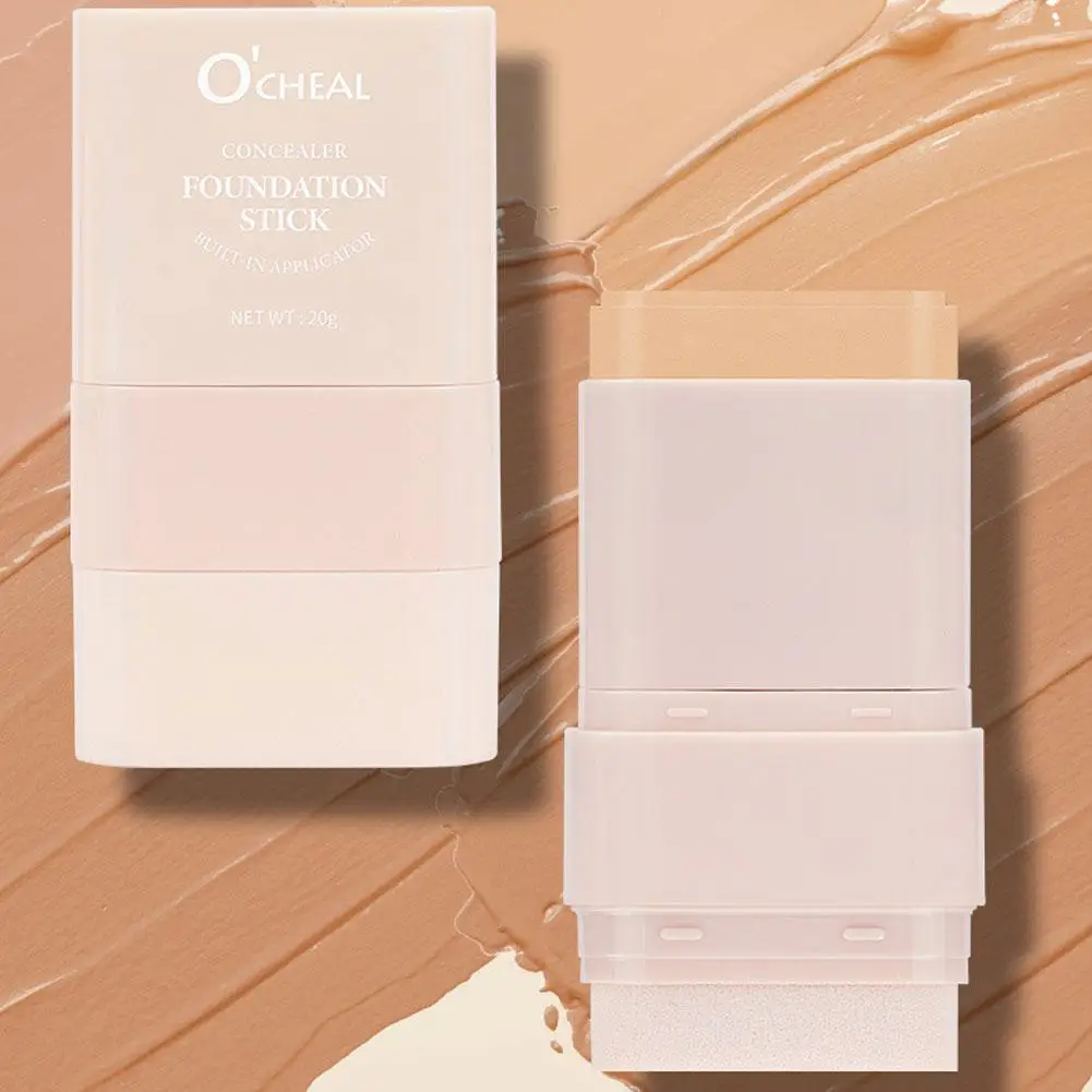 新しいツーインワンコンシーラーファンデーションスティックフェイシャルマットメイクアップフェイスブロンザー防水カバレッジ輪郭形成保湿クリームO7U9
