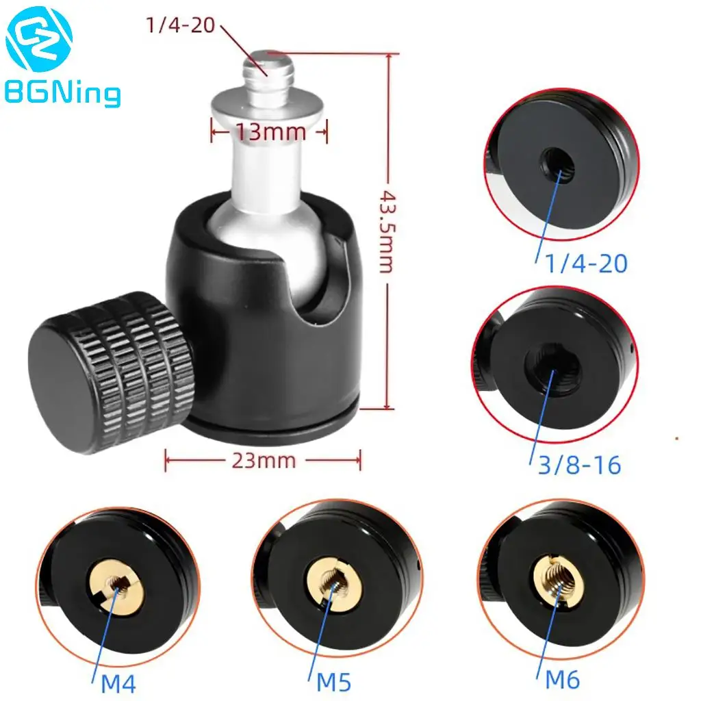 Mini Ball Head Panoramic Tripod Head 1/4'' 3/8