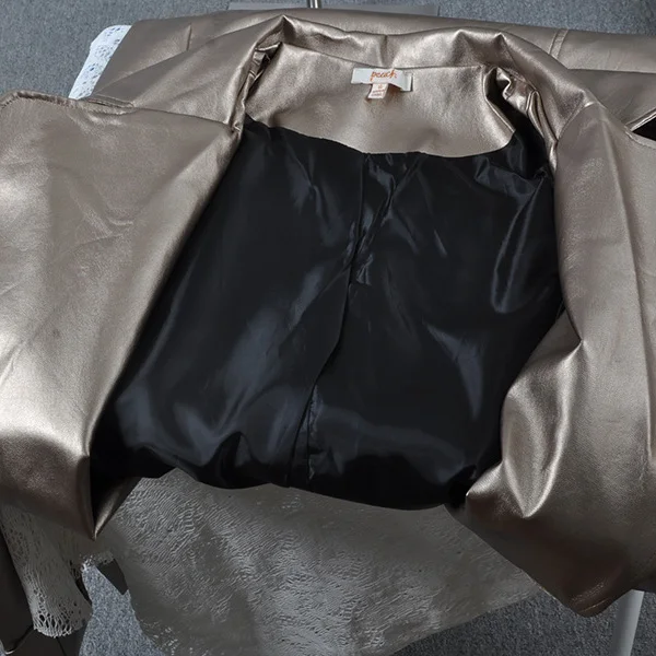 Autumn Winter PU Leather Jacket Double Breasted Coat Medium Length Women's Fashion Commute Style Synthetic Leather Coat