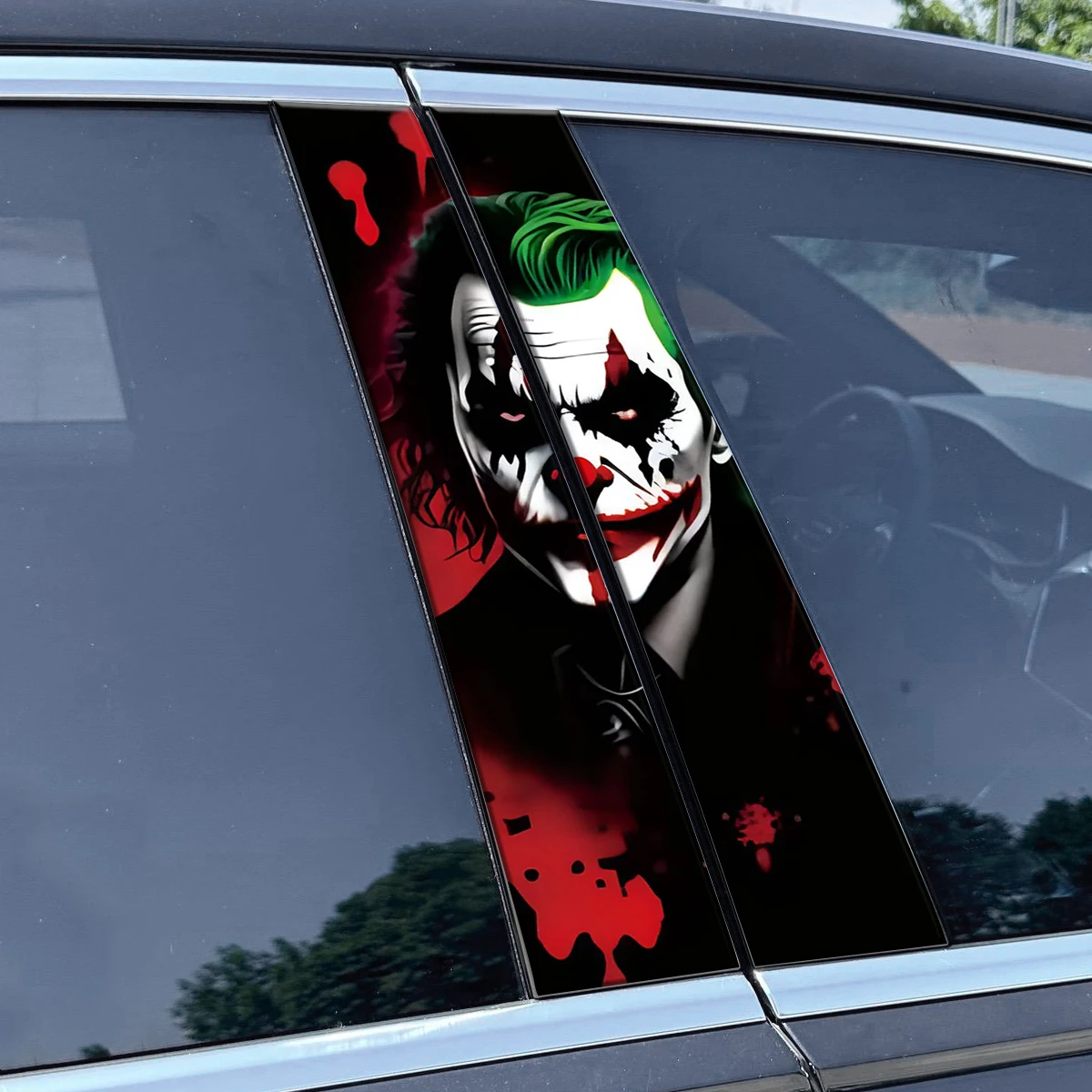 2pcs Set Joker Gothic Car Stickers B-pillar DIY Auto Center Column Cover Scratches Decoration Automoile Vinyl Accessories Decals view 6