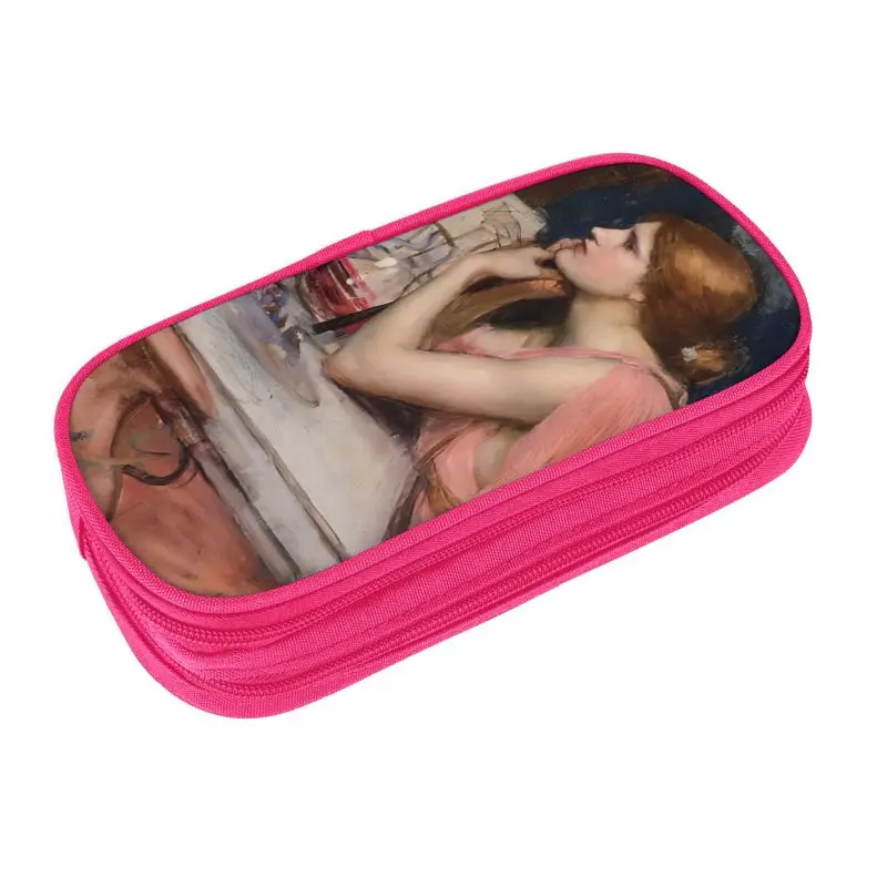 John William Waterhouse Shoulder Large Capacity Pencil Case Stationery School Supplies Pouch Office Storage Kids Pen Case Box