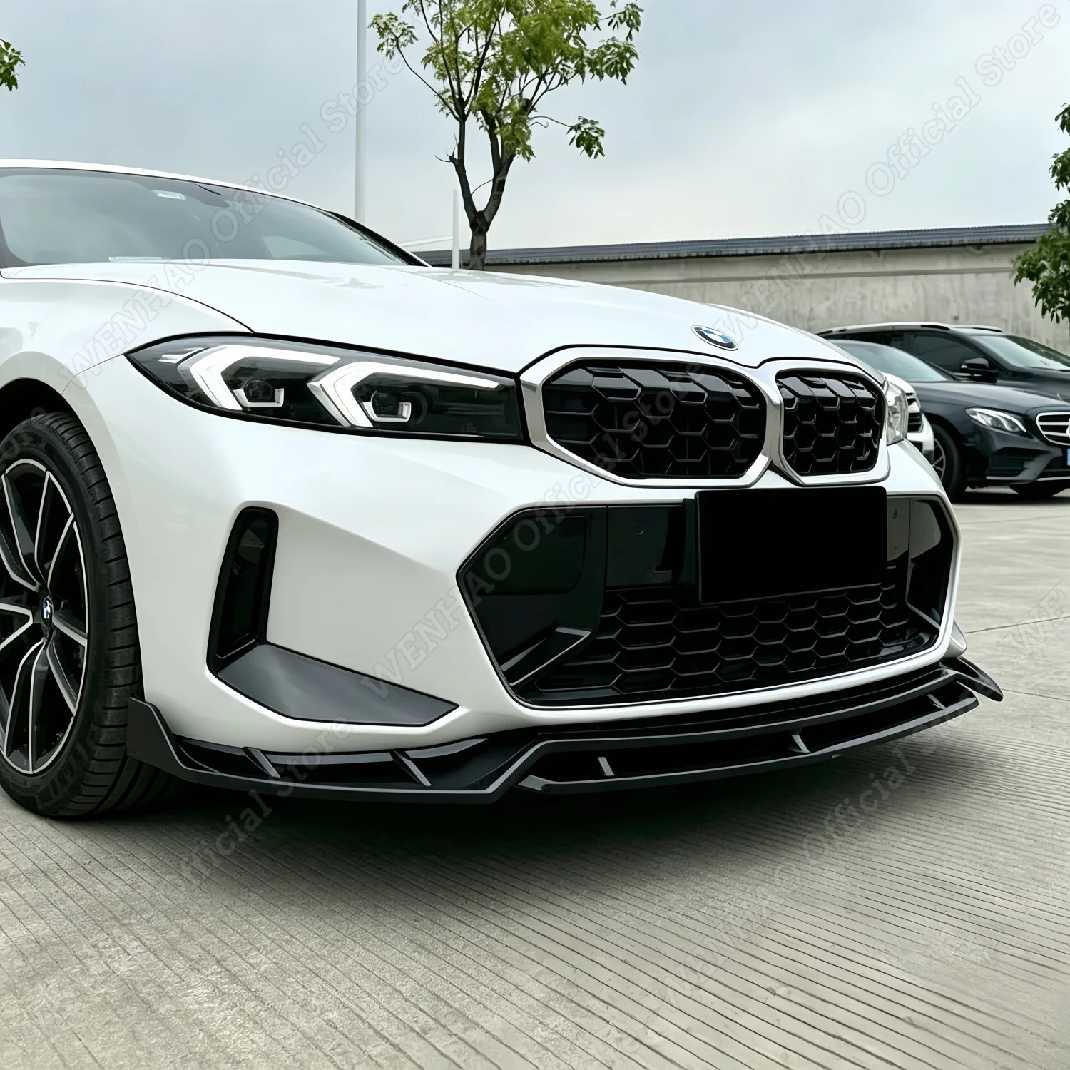 Gloss Black Car Front Bumper Lip Spoiler Splitter Diffuser Canard For BMW 3 Series G20 Facelift 2022 2023 Accessories Body Kit