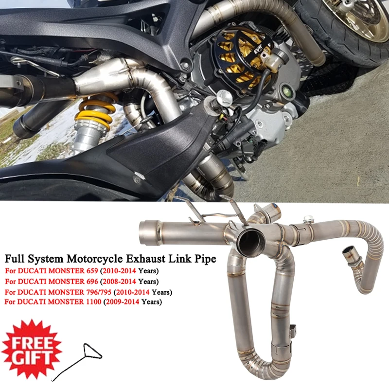 Motorcycle Exhaust Escape Modify Full System For DUCATI MONSTER 659 696 796 1100 2008-2014 Years  Front Link Pipe Moto DB Killer