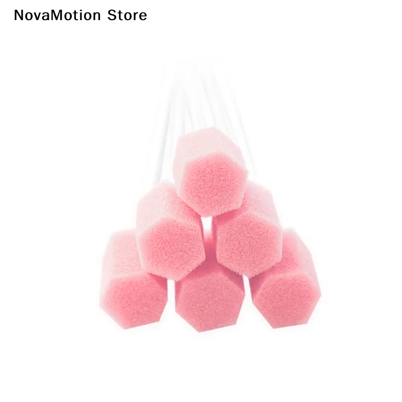 [NM]100Pcs Disposable Oral Care Sponge Swab Tooth Cleaning Mouth Swabs With Stick[NM]