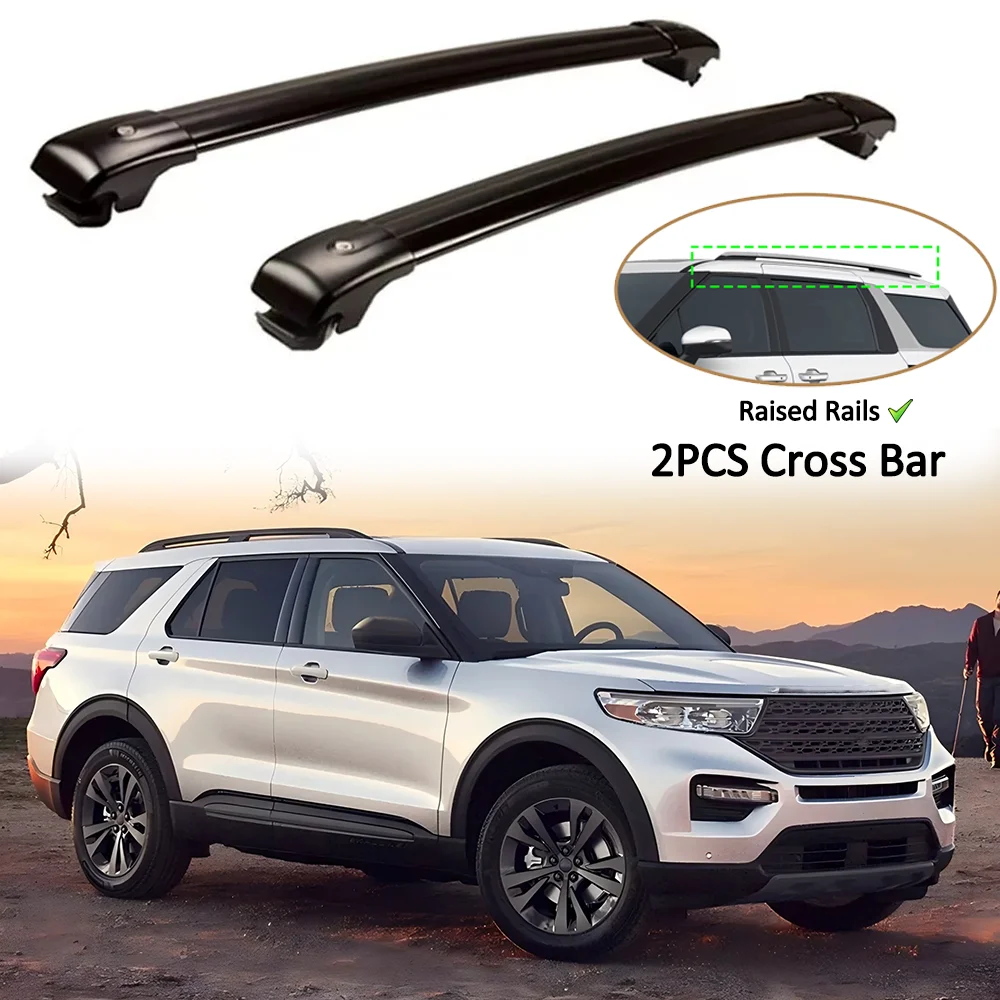 2PC Cross Bars Fits for Ford Explorer U625 2020-2024 Crossbar Luggage Carrier Roof Rack Rail Carrier Lockable Cargo Bars