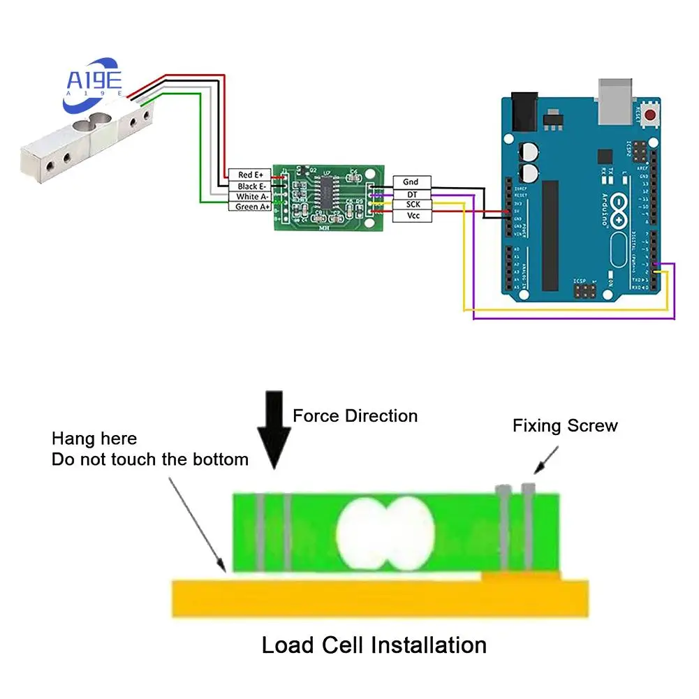 

A19E-2 Sets Digital Load Cell Weight Sensor Electronic Kitchen Scale + HX711 Weighing AD Module (10Kg)