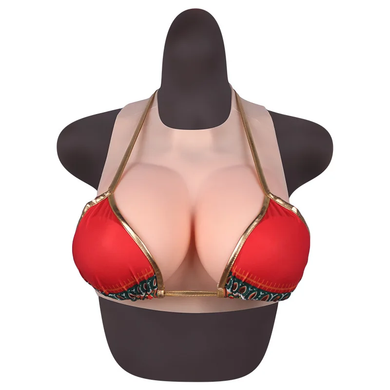 

Silk Floss Filling Breathable Hollowed-Out Fake Breast Round Neck-Hanging Transformable Breast for Cosplay And Entertainment