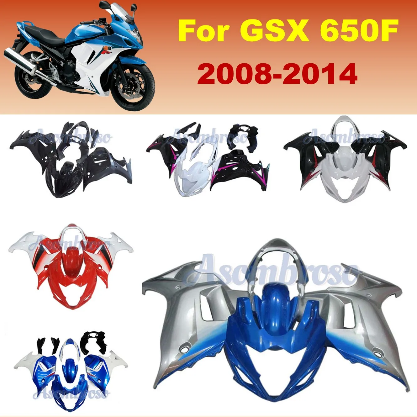 Aftermarket Fairing Set For GSX650F 2008 2009 2010 2011 2012 2013 2014 GSX 650F 08-14 Motorsport full fairing kit