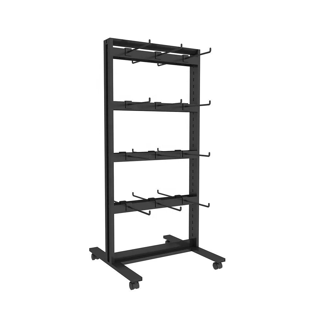 

Customized Brand Sock Store Fixture Metal Hook Double Sided Slipper Stand Shoes Display Rack