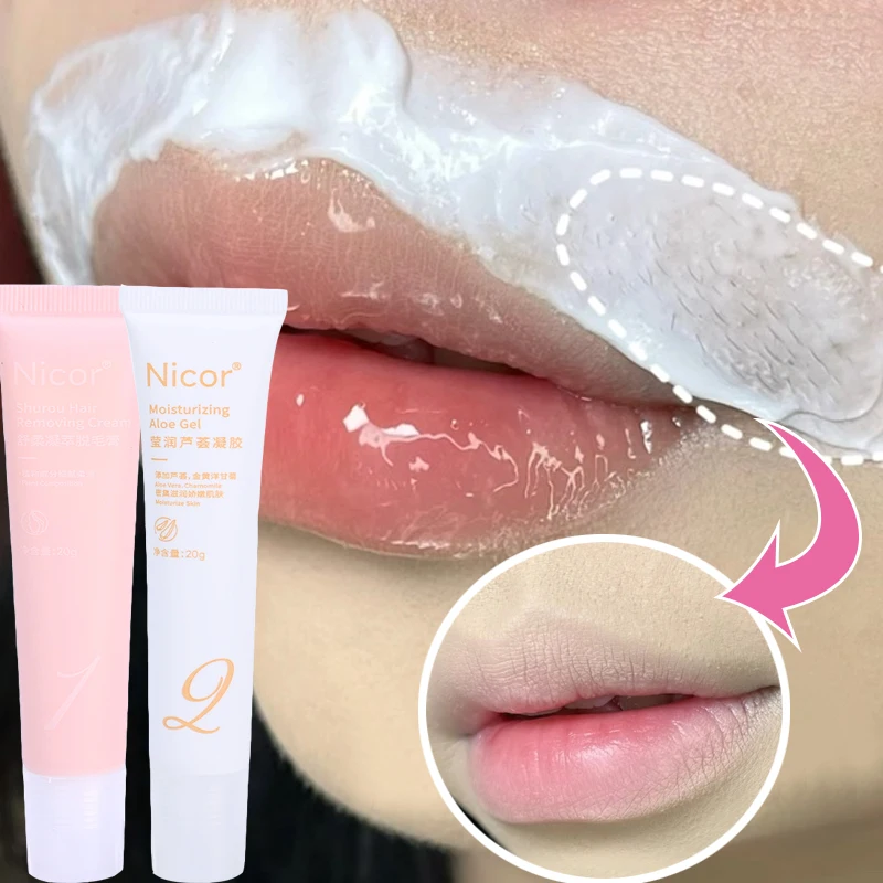 

Painless Hair Remover Cream Gentle Nourishing Epilator Cream Hydrating Soothing Lip Face Depilation Women Hair Removal Skin Care