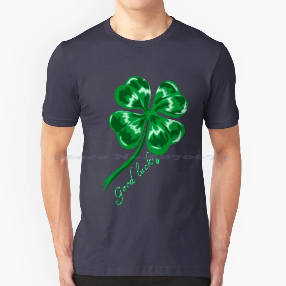 Clover T Shirt 100% Cotton Tee Clowewr Happines Chance Fortune Joy Felicity Blessedness Ireland Irish Gaelic Keltic Day Saint