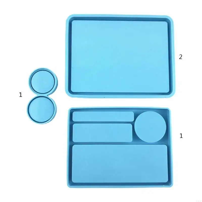 

K43F Serving Board Fruit Tray Epoxy Resin Mold Makeup Storage Box Silicone Mold