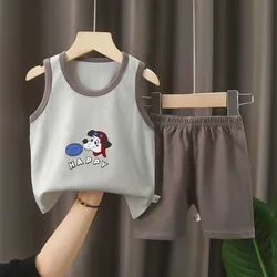 Summer Vest Boys Girls Pajamas Sets Cartoon Cotton Children Boy Girl Sleepwear Nightwear Kids Lightning Pyjamas Suit