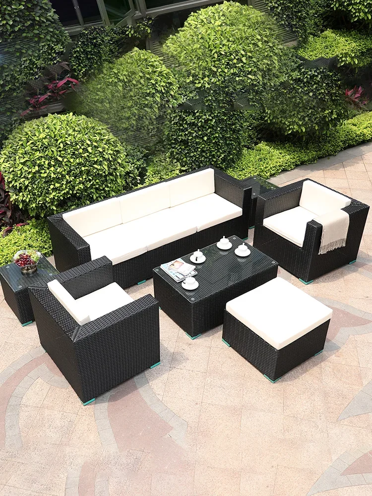 Living Room Courtyard Outdoor Furniture Outdoor Sunscreen and Waterproof Three-Person Tengyi Sofa