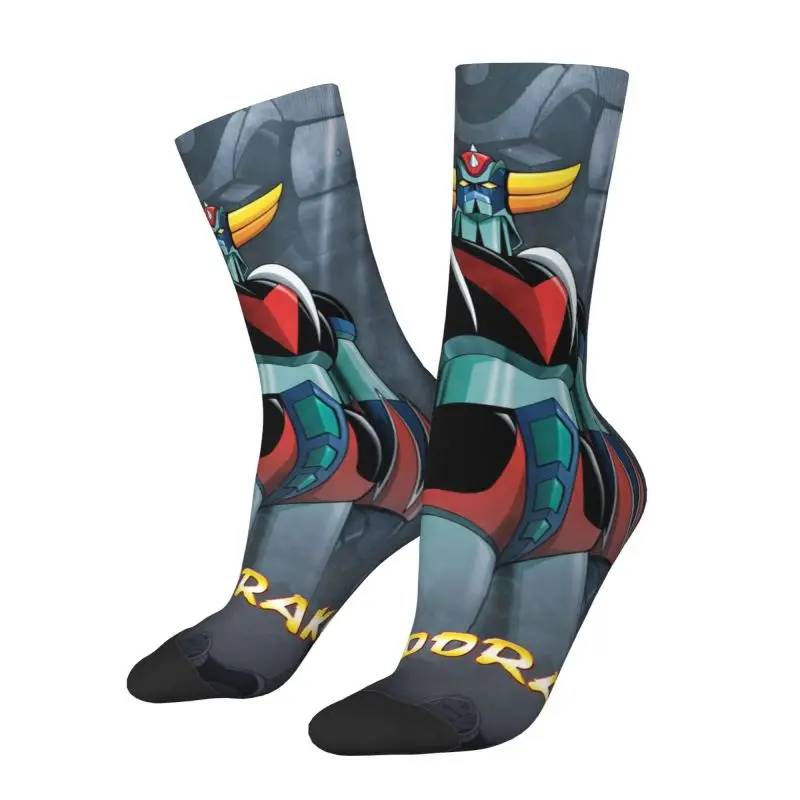 Funny Printed Goldorak Grendizer Socks for Women Men Stretchy Summer Autumn Winter Anime UFO Robot Goldrake Crew Socks