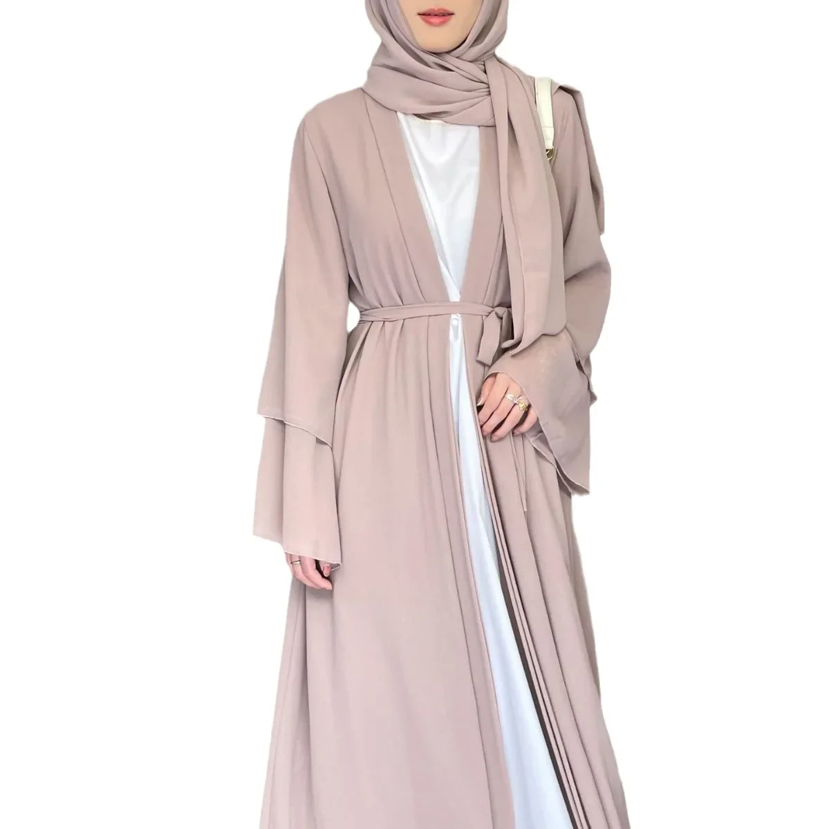 Simple Dresses for Women Chiffon Open Abaya Dubai Turkey Kaftan Muslim Cardigan Abayas Casual Robe Solid Caftan Islam Clothing