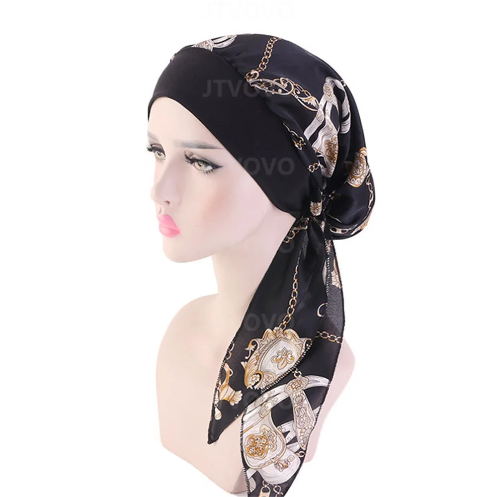 Women Muslim Underscarf elastic headband silky bonnet Muslim Women Scarf Turbans Head For Women's Hijabs Hijab Caps Hat Islamic
