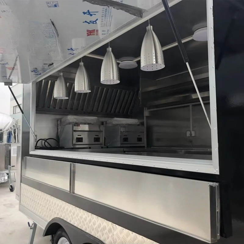 Mobile Food Trailer Truck, Multi Purpose Outdoor Food Cart, Fully Equipped Catering Trailer for Sale Customized