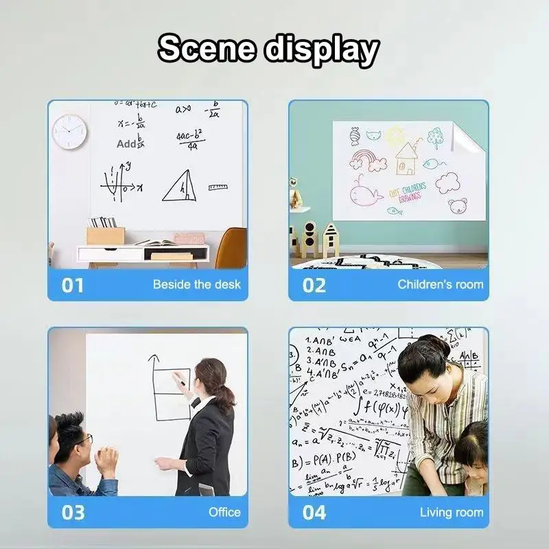 Latest New Electrostatic Whiteboard Sticker Reusable PP Teaching Graffiti Drawing Board Removable Household Erasable Whiteboard