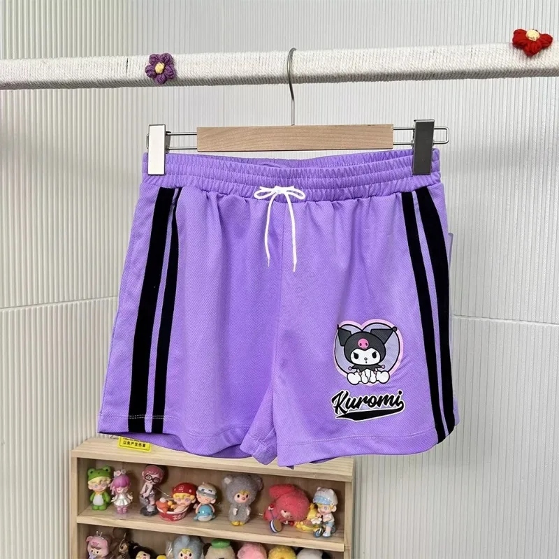 

New MINISO Kuromi Cartoon 3D Printed Shorts Casual Fashion Y2K Sports Pants Breathable Quick-drying Shorts