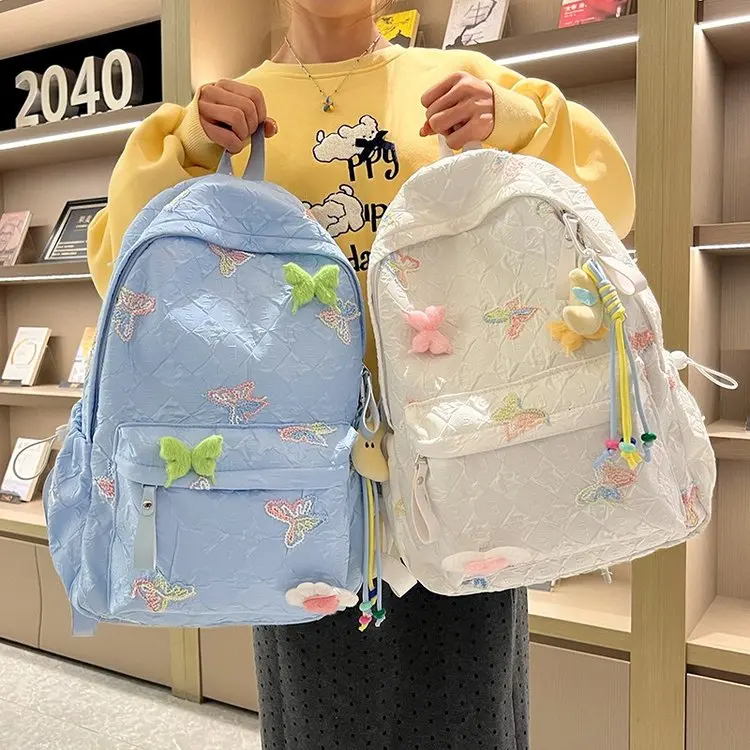 

Junior high school students bow schoolbag for girl cute assorted large capacity backpack high appearance level student backpack