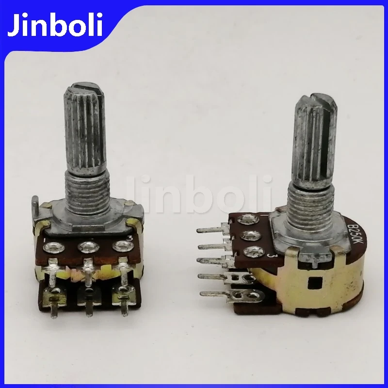 2PCS WTH148 16 Type Double Potential B250K Amplifier Audio Speaker Volume Potentiometer 20mm Axis Length