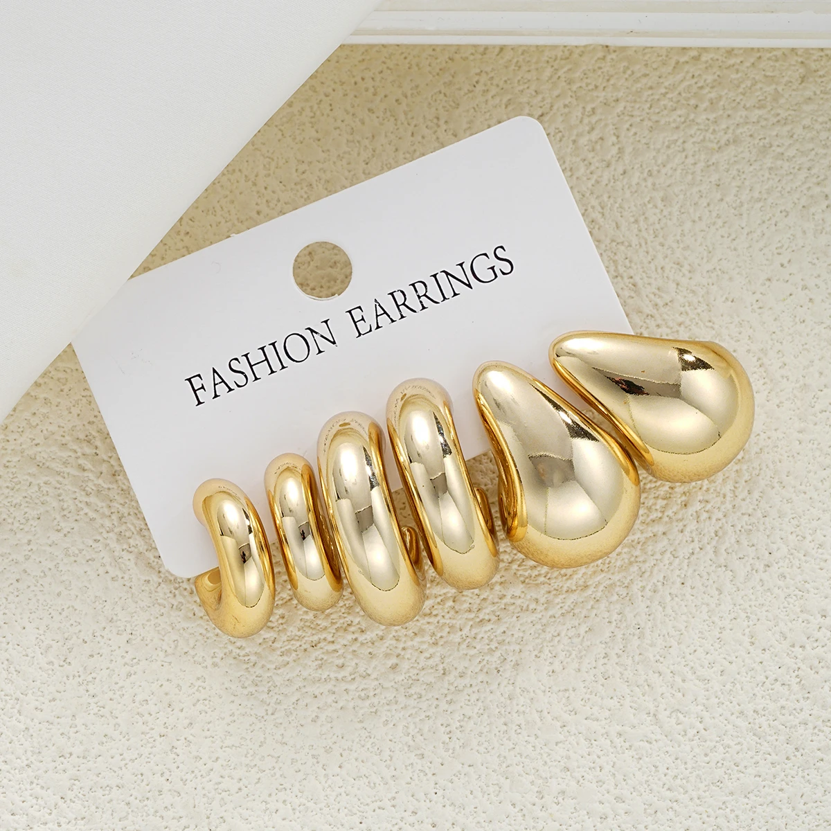 3-piece Earrings Set To Fashion Light Luxury Advanced Sense Earrings Set Female Type C Doudou Water Earrings image 4