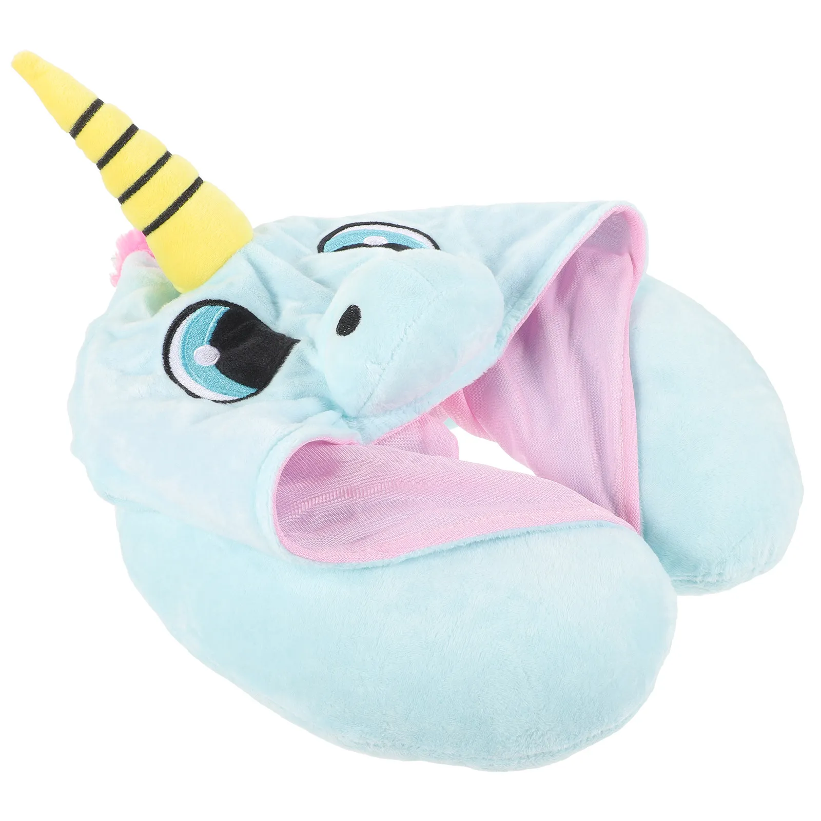 

U Shaped Neck Pillow with Hood Premium Memory Foam Travel Pillow for Airplane Car Train Bus Office Home Use Lightweight Portable