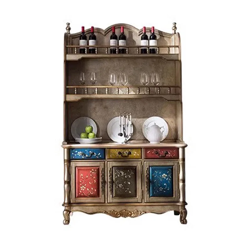 

Retro integrated side cabinet wine cabinet integrated painted pastoral household large-capacity tea storage cabinet