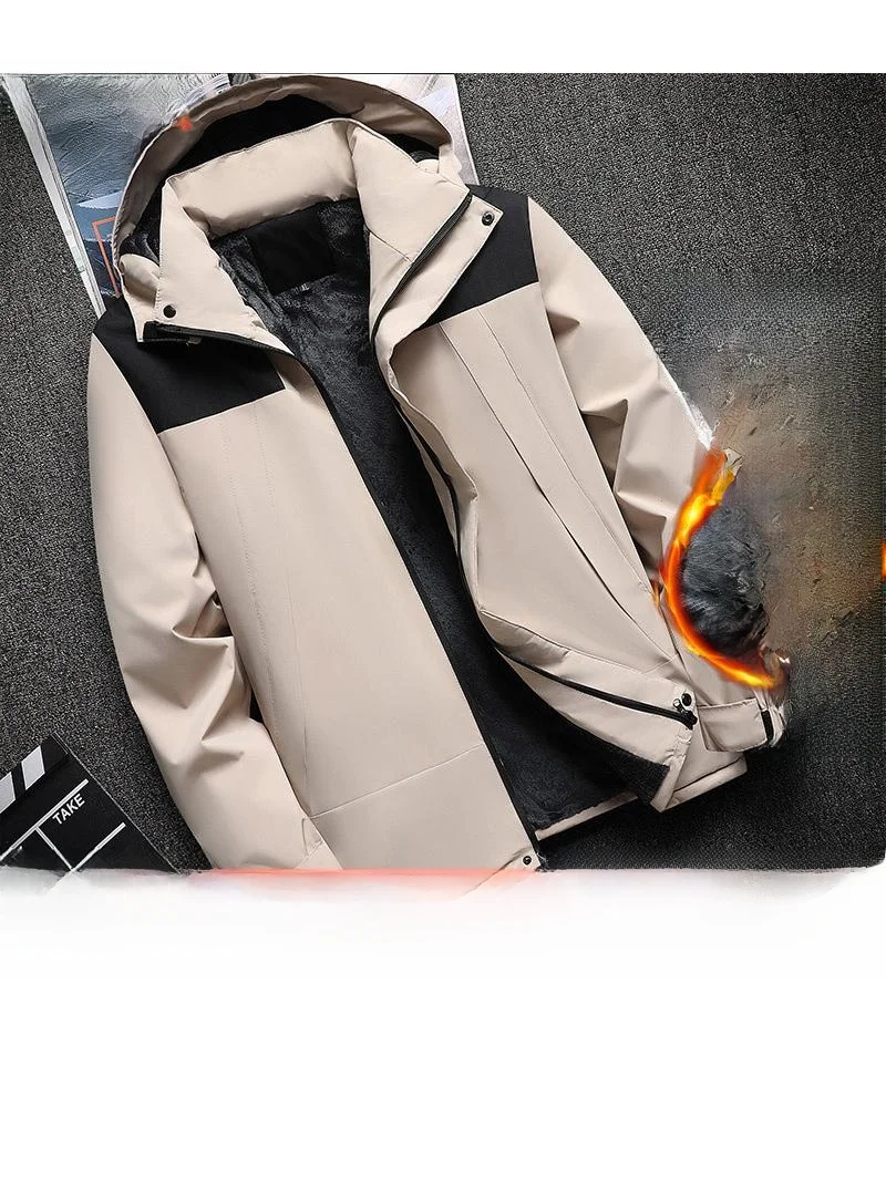 Ropa para Esquiar en la Nieve al Aire Libre, Ropa para Escalar Montañas, Chaqueta para Hombre con Forro Polar Grueso, Resistente al Viento y al Frío, Ropa de Trabajo Resistente al Desgaste