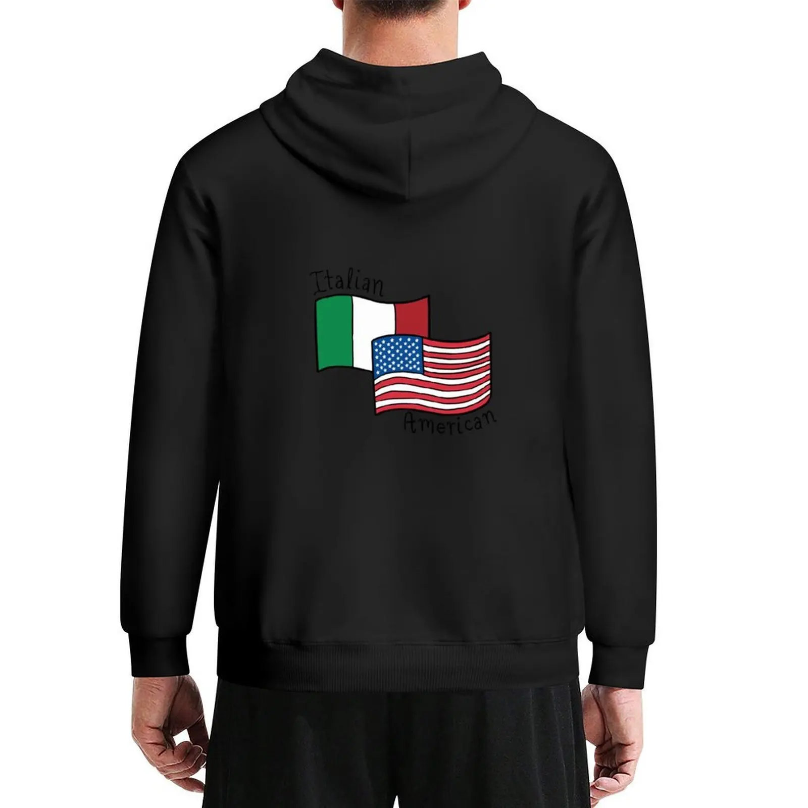 

Italian American Flags Doodle Hoodie autumn fashion men male clothes men's clothes tracksuit
