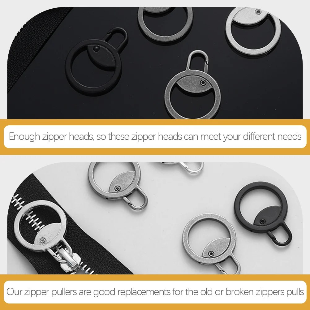 

20pcs Pull Tab Replacement Sturdy Backpack Suitcase Bag Jacket Zipper Head Detachable Repair Kit Broken Zipper Pulls Universal