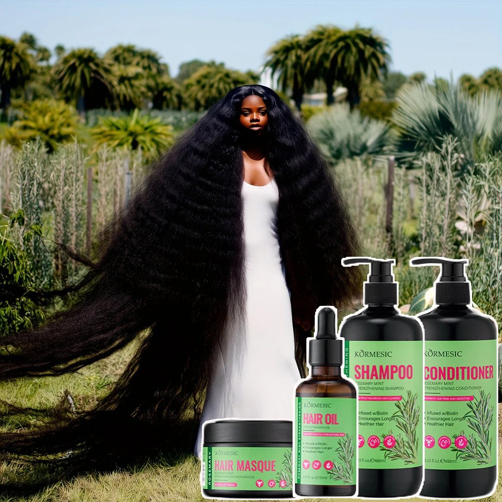 育毛製品キット ローズマリーミント ファストデンスヘアシャンプー コンディショナー ダメージヘアマスクの修復 脱毛防止セラムオイル