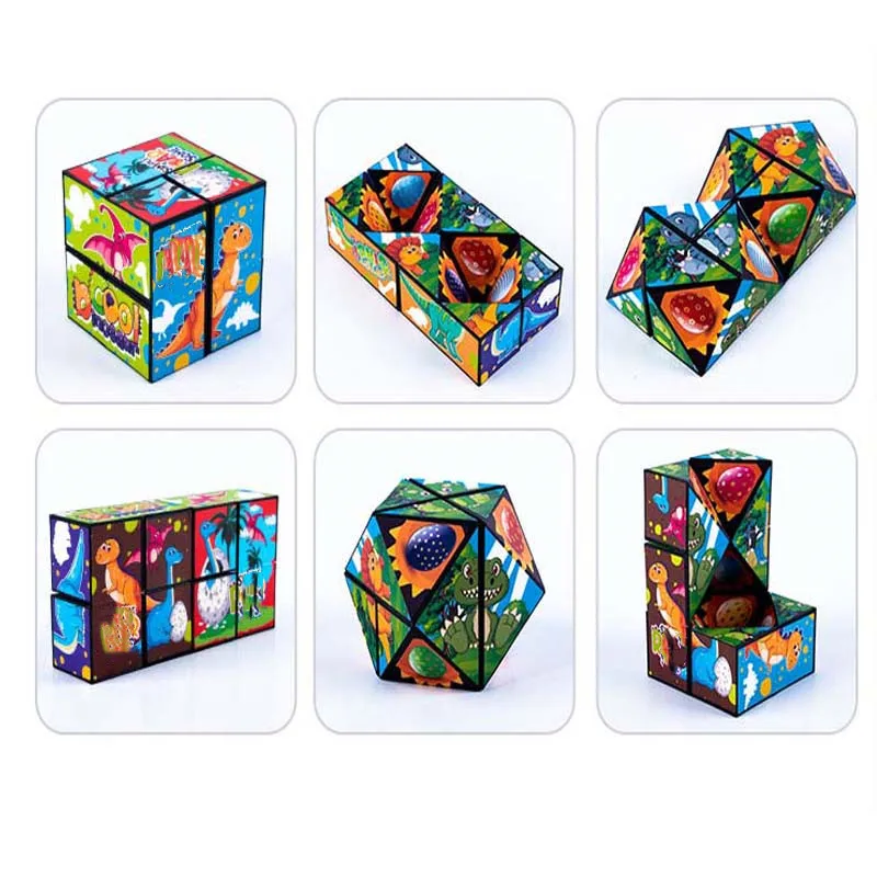 Kids Magic Cubes Games Puzzles Toys Adults Decompression Toy Change Geometric Shapes Table Game Antistress Gifts For Children