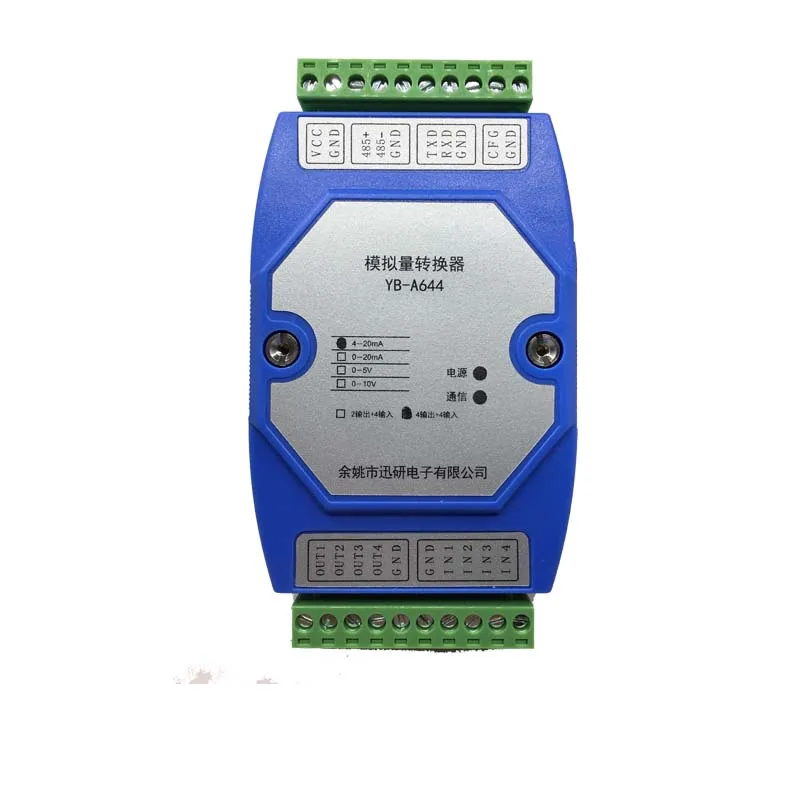 

RS485/232-аналоговый выход 20mA10V, аналоговый вход для RS485MODBUS YB-A644