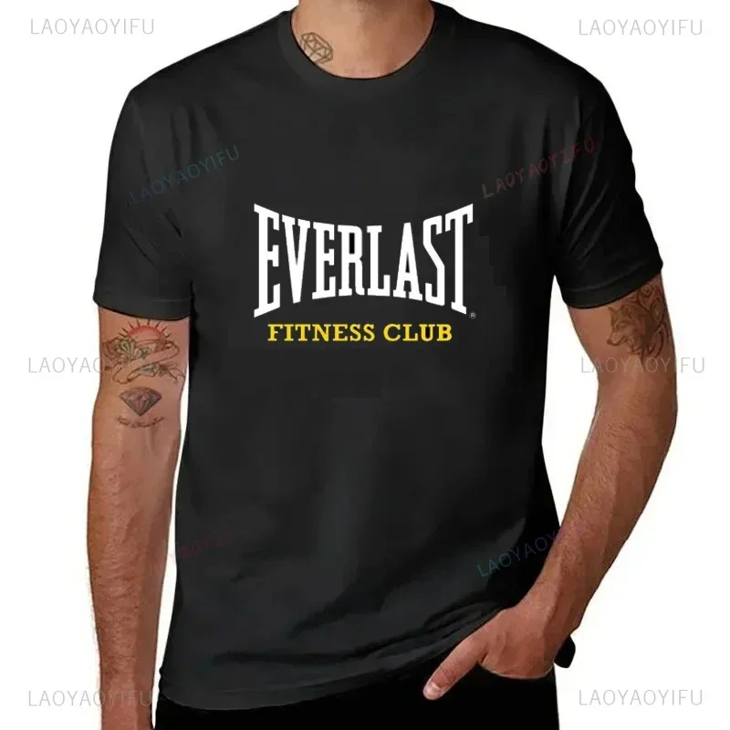 하라주쿠 새로운 스타일 Everlast 로고 폰트 그래픽 슬림 티셔츠, 반팔 O넥 스트리트웨어, 남성 티, 여름 핫 세일