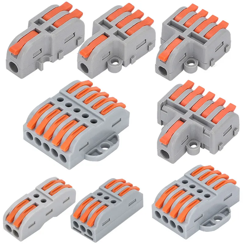 

10PCS Mini Wire Connector 2 3 4 5 Pin Splice Terminal Blocks Quick Connectors Conductor Rail Conector Base