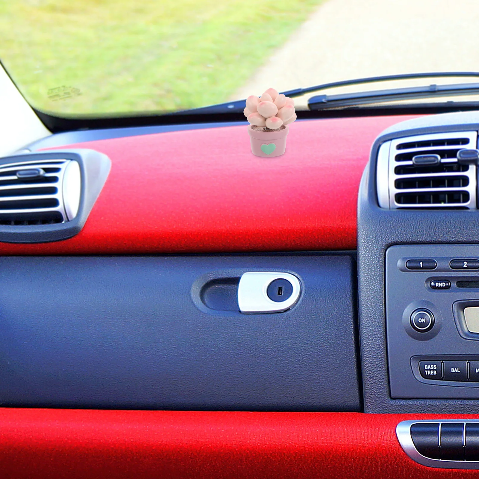 

Car Dashboard Decoration Creative Resin Succulent Miniature Bonsai Ornament Shaking Effect Artificial Plants Car Interior