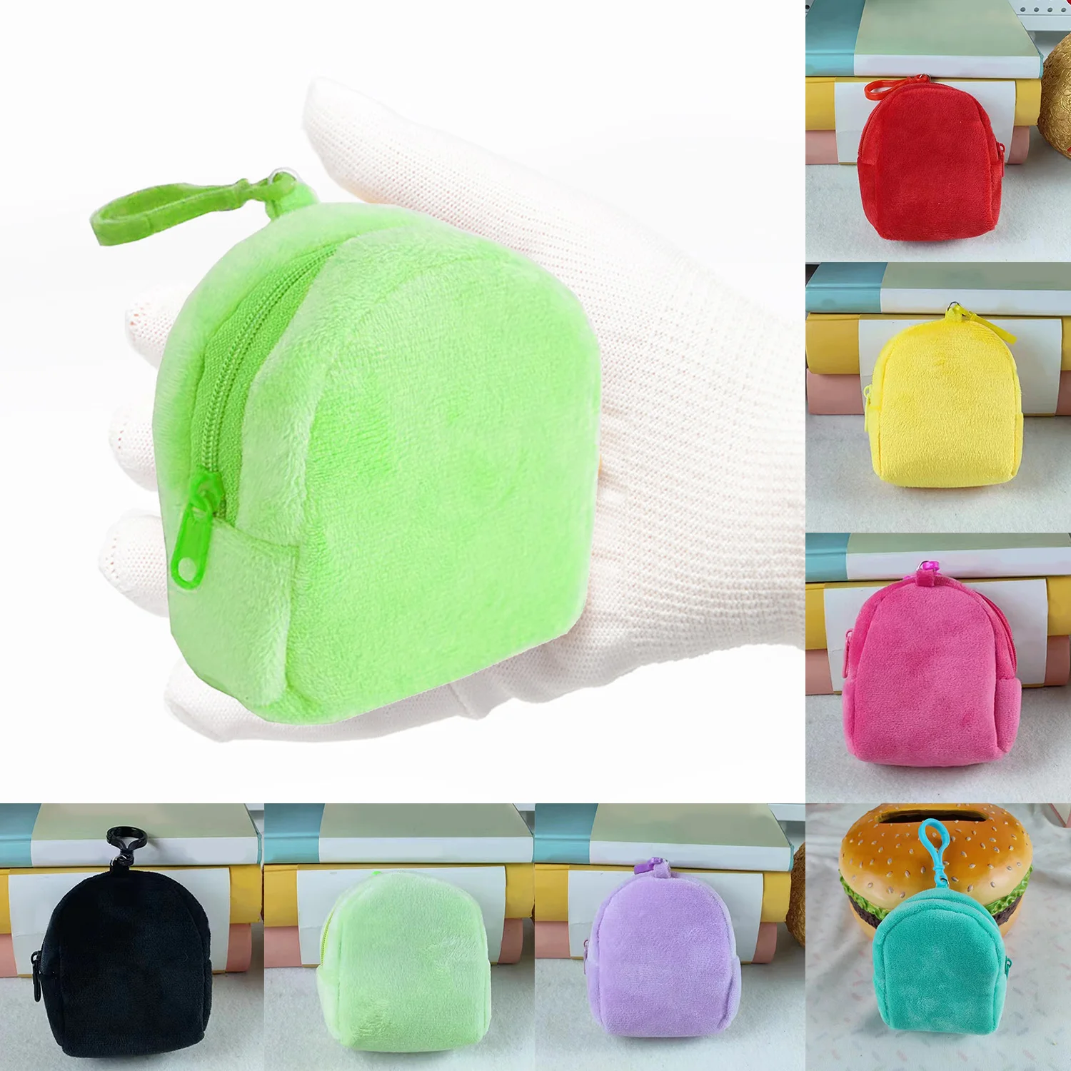 

1 Pc Schoolbag shape Plush Coin Purse Mini Wallet Coin Bag Women Girls Key Bag Mini Headset Bag Purse Pouch Kid Gift