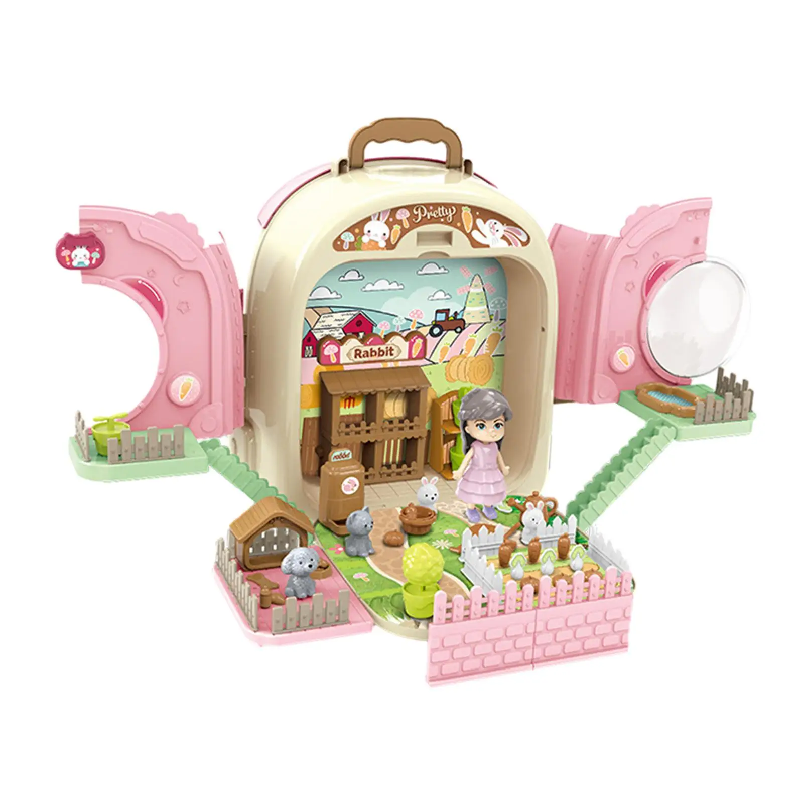 

Игровой набор для ухода за питомцами с рюкзаком: реалистичная ролевая игра, креативный игровой домик для девочек, подарки на вечеринки, дни рождения, праздники, встречи