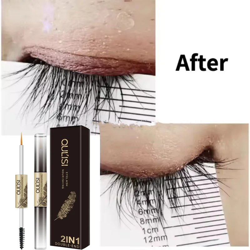Soro de crescimento rápido de cílios nutre folhas de raiz de cílios grosso enrolado fino anti queda cuidados essência produto de cuidados com os olhos