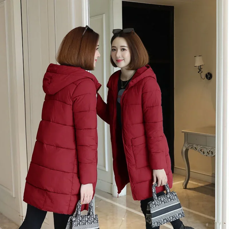 Moda impermeável casual tamanho grande jaqueta de inverno feminino casaco quente mulher jaquetas grosso longo senhora casacos feminino quente parkas