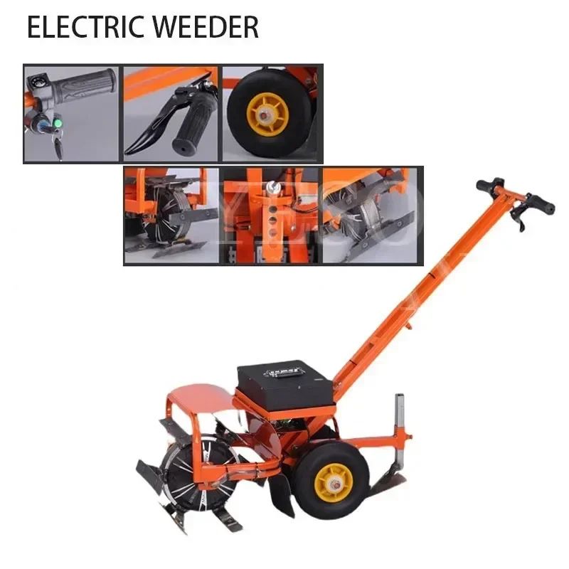 

Electric weeding machine, rechargeable agricultural micro tiller, field weeding, loosening soil, ditch tool