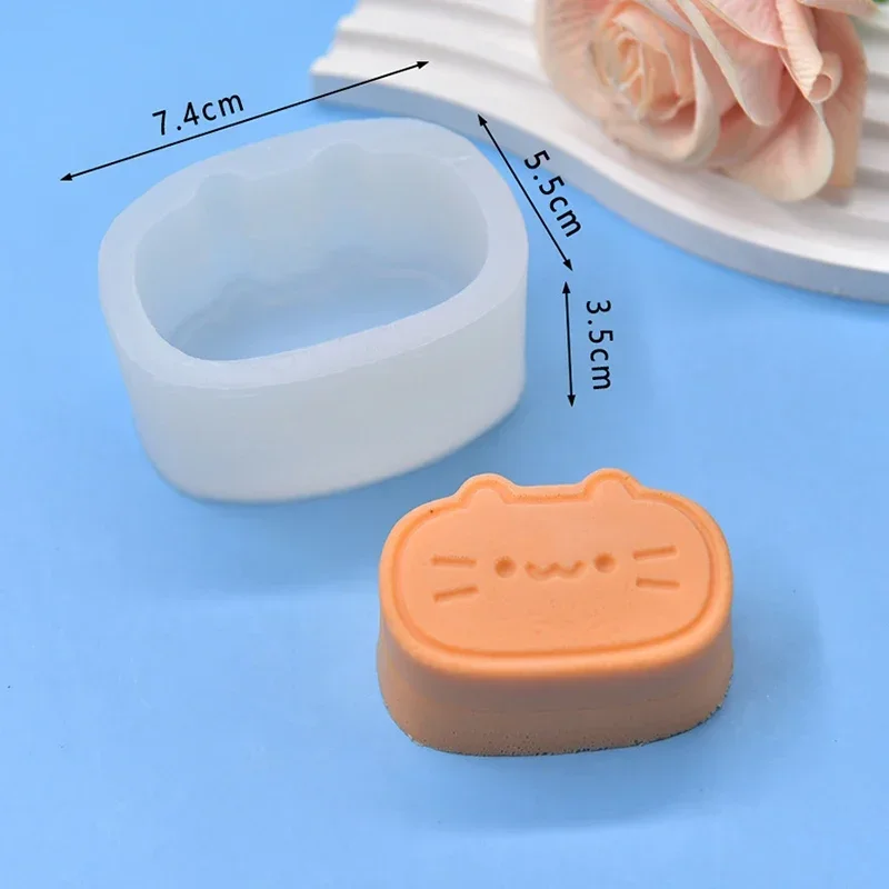 Molde de silicona para pastel de queso con forma de gato, 1 unidad, para hacer velas, jabones, resina, mochi y juguetes blandos DIY