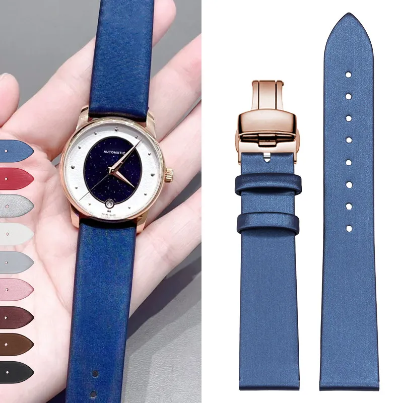Correa de reloj de cuero genuino con textura de seda para MIDO BARONCELLI Belluna Royal Lady Rainflower Blossom M035 M039 M043 M024 original